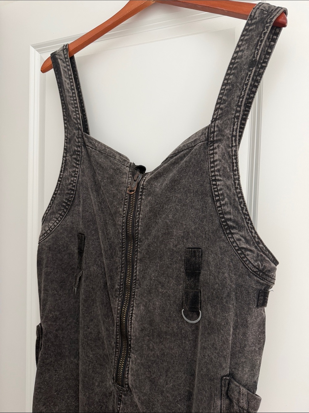 Free People Washed Black Utility Jumpsuit - Picture 5 of 5